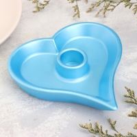 Подсвечник "Сердце" из гипса,14х2,5см,голубой Подсвечник "Сердце" из гипса,14х2,5см,голубой