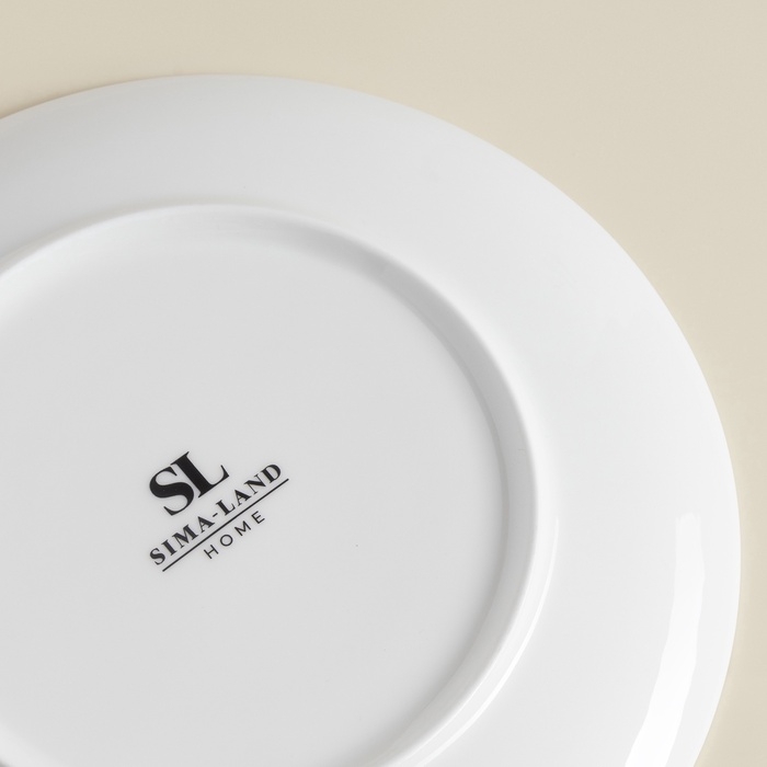 Тарелки SL Home &laquo;Каскарон&raquo;, d=20 см, набор 2 шт, костяной фарфор, белые