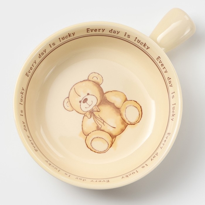 Кокотница керамическая &laquo;Мишка&raquo;, 550 мл, цвет бежевый