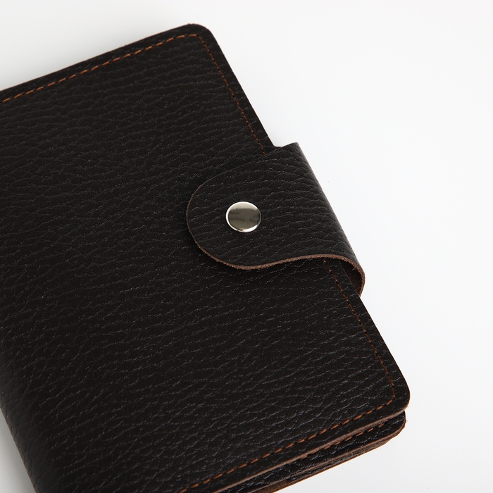 Обложка для автодокументов и паспорта на кнопке, TEXTURA, цвет коричневый Обложка для автодокументов и паспорта на кнопке, TEXTURA, цвет коричневый