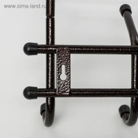 Вешалка настенная с полкой &laquo;Комфорт&raquo;, 5 крючков, 41&times;20&times;10 см, цвет медный антик