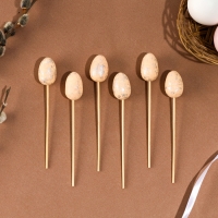 Шпажки «Яйцо пасхальное», цвет оранжевый, набор 6 шт. Шпажки «Яйцо пасхальное», цвет оранжевый, набор 6 шт.