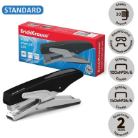 Степлер-плаер, до 30 листов. ErichKrause, скобы №24/6, чёрный Степлер-плаер, до 30 листов. ErichKrause, скобы №24/6, чёрный