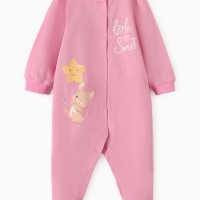 Комбинезон детский с закрытыми ножками "Зайка", цвет розовый, рост 62 Комбинезон детский с закрытыми ножками "Зайка", цвет розовый, рост 62