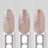 Наклейки для ногтей &laquo;Звезда&raquo;, объёмные, металлизированные, цвет серебристый