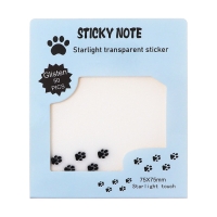 Блок с липким краем 75мм х 75мм 50л пластик прозрачные с блестками Лапки Блок с липким краем 75мм х 75мм 50л пластик прозрачные с блестками Лапки