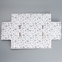 Коробка подарочная сборная с окном, упаковка, &laquo;Звезды&raquo;, белый ,27х10х21 см