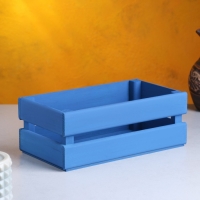 Кашпо деревянное 24.5&times;13.5&times;9 см "Двушка Лайт", двухреечное, синий Дарим Красиво