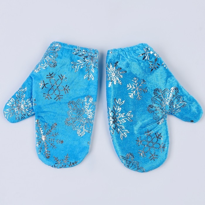 Карнавальный набор &laquo;Волшебная снегурочка&raquo;: шапка, варежки, парик с косичками, р. 56&ndash;58 см