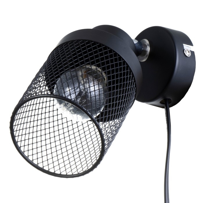 Бра с переключателем на проводе "Камелия" Е14 40Вт черный 17х11х17см