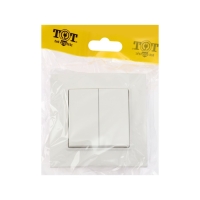 Выключатель TOT Elegant, 10 А, 2 кл., скрытый, белый Выключатель TOT Elegant, 10 А, 2 кл., скрытый, белый