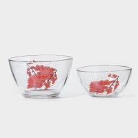 Набор салатников &laquo;Веточка сакуры&raquo;, стеклянный, 3 шт: 1.75 л, 0.8 л, 0.25 л