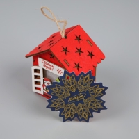 Ёлочная игрушка &laquo;Дед Мороз у ёлки&raquo;, от батареек, свечение тёплое белое