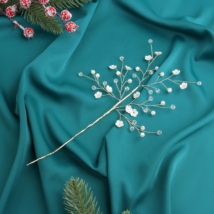 Декор Декор "Хрустальная сказка" 26 см, веточка с цветочками