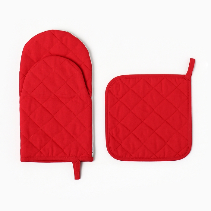 Набор кух. Этель "Хозяюшка" варежка 15х28см, прихватка 19х19см,100%хл