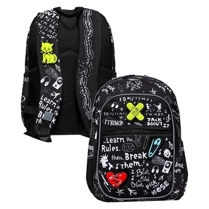 Рюкзак молодежный Феникс 43*30*14 дев Рюкзак молодежный Феникс 43*30*14 дев "Панк" черн 64145