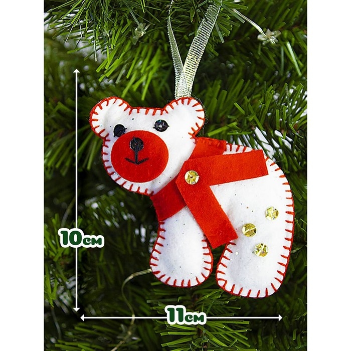 Набор для творчества. Мягкая игрушка из фетра &laquo;Новогодние игрушки&raquo; 6 шт.