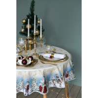 Скатерть новогодняя Этель Christmas time d=150см +/-3см с ГМВО, 100%хл, саржа 190 гр/м2