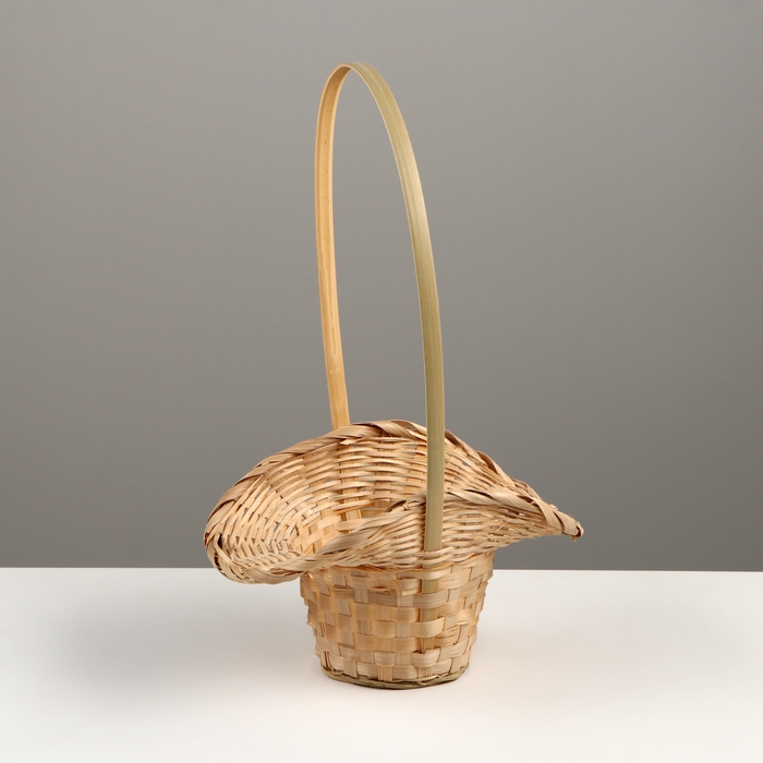 Корзина плетёная,D21/13 x H14/29см, бамбук, натуральный