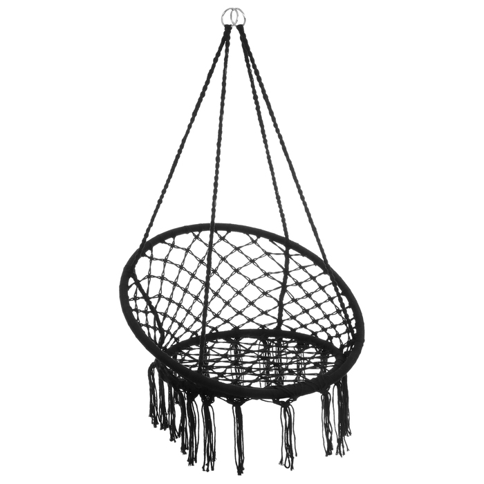 Гамак-кресло maclay, подвесное, плетёное, 60 х 80 см, цвет чёрный Гамак-кресло maclay, подвесное, плетёное, 60 х 80 см, цвет чёрный