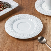 Блюдце фарфоровое Magistro Rodos, d=15,4 см, цвет белый Блюдце фарфоровое Magistro Rodos, d=15,4 см, цвет белый