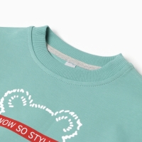 Комплект для девочки (джемпер, брюки), цвет пыльная мята, рост 110 см