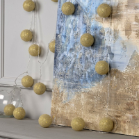 Гирлянда &laquo;Нить&raquo; 5 м с насадками &laquo;Клубки золотистые&raquo;, IP20, прозрачная нить, 20 LED, свечение тёплое белое, 220 В