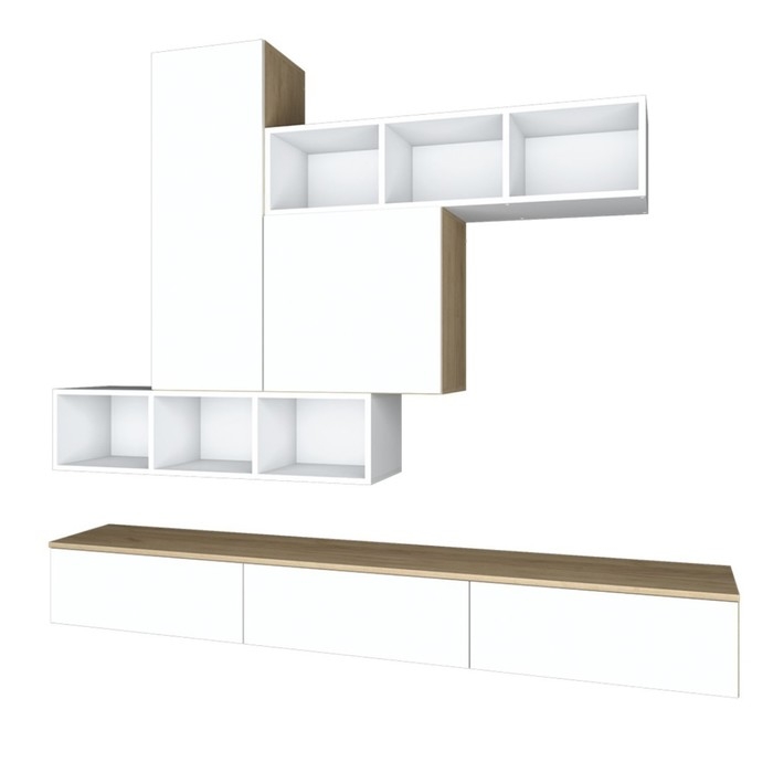 Гостиная подвесная Лойс, Дуб крафт золотой/Белый