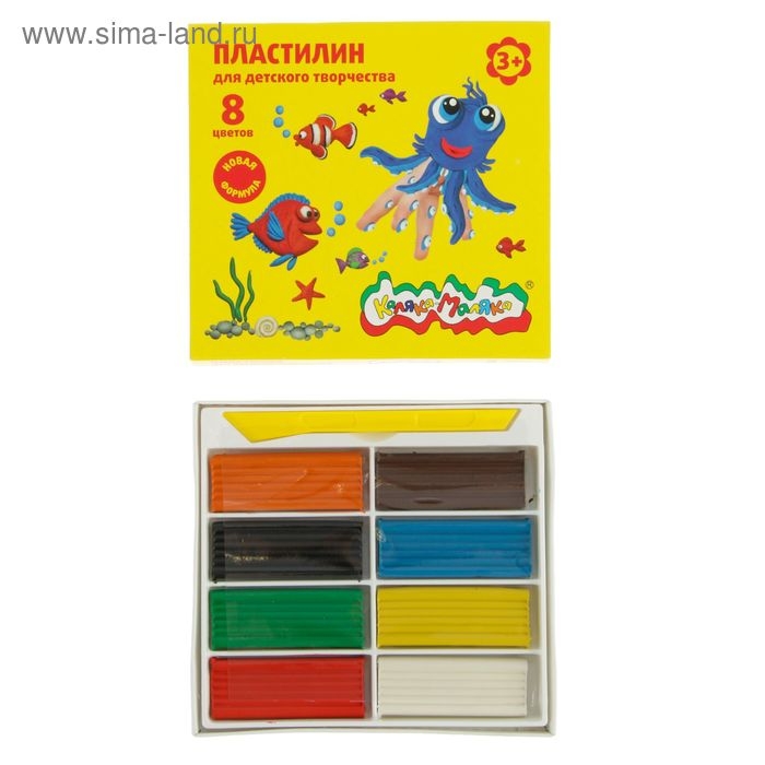 Пластилин 8 цветов 120 г Пластилин 8 цветов 120 г "Каляка-Маляка", со стеком