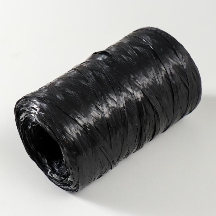 Пряжа "Для вязания мочалок" 100% полипропилен 400м/100&plusmn;10 гр в форме цилиндра (черный)