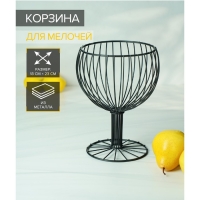 Фруктовница Доляна &laquo;Эстетика&raquo;, 18&times;18&times;23 см, чёрный