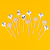 Шпажки «Хэллоуин», в наборе 12 штук, цвет белый Шпажки «Хэллоуин», в наборе 12 штук, цвет белый