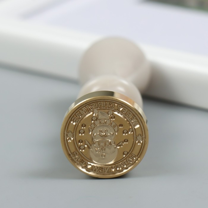 Печать для сургуча с пластиковой ручкой Печать для сургуча с пластиковой ручкой "Снеговик" 2,5х2,5 см