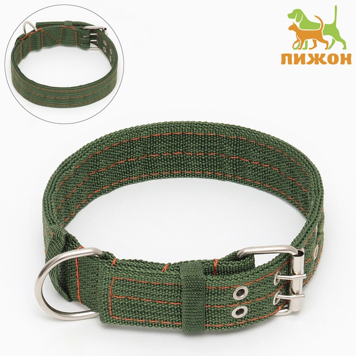 Ошейник четырехслойный, 64 х 4 см, ОШ 50-58 см, полиэстер, зелёный Ошейник четырехслойный, 64 х 4 см, ОШ 50-58 см, полиэстер, зелёный