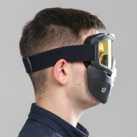 Очки-маска для езды на мототехнике, разборные, стекло желтое, цвет черный Очки-маска для езды на мототехнике, разборные, стекло желтое, цвет черный