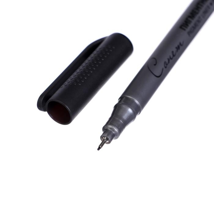 Набор ручек капиллярных ЗХК "Сонет", разные типы, 5 штук (0.1/.03./0.5/0.8/кисть), чёрный