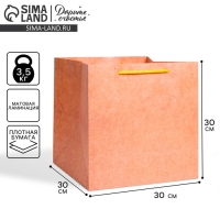 Пакет подарочный квадратный, упаковка, &laquo;Крафт&raquo;, 30 х 30 х 30 см