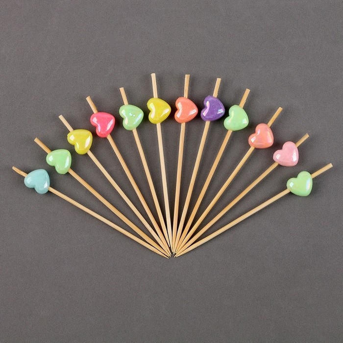 Шпажки &laquo;Сердечки&raquo;, в наборе 12 шт.