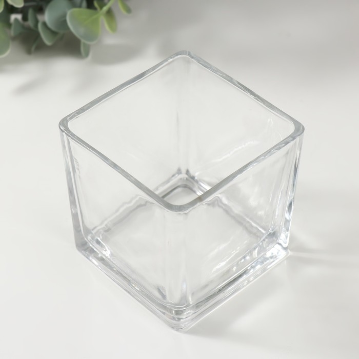 Подсвечник стекло на 1 свечу Подсвечник стекло на 1 свечу "Квадратный" прозрачный 8х8х8 см