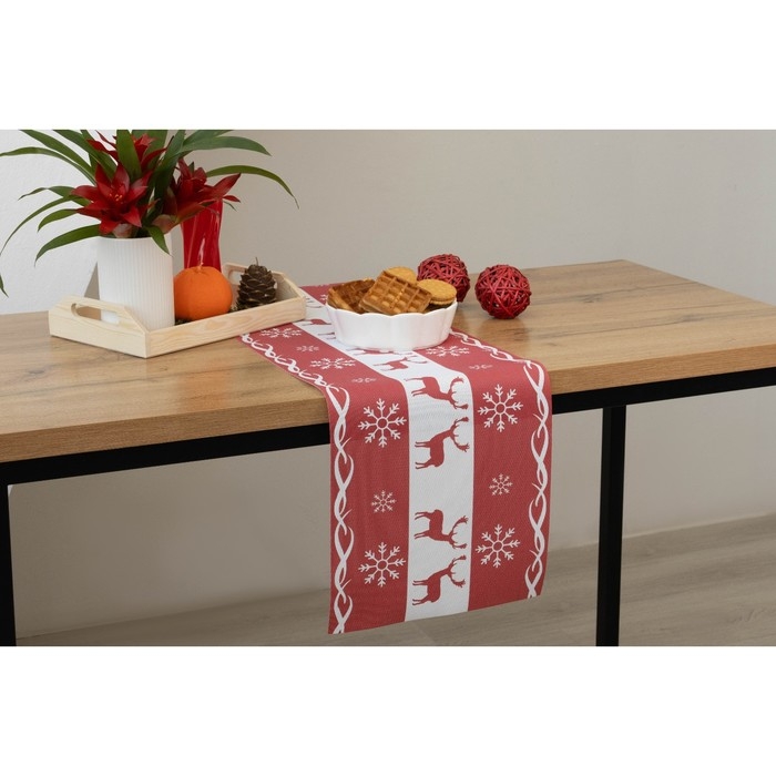 Дорожка новогодняя на стол Доляна &laquo;Новый год&raquo;, сервировочная, 180&times;30 см