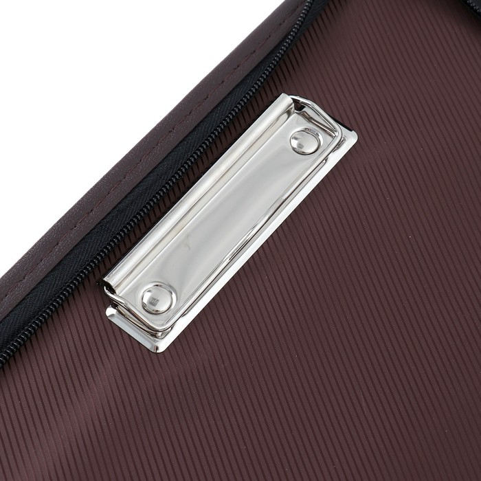 Пaпка деловая, искусственная кожа, для бумаг, 360 х 260 х 30 мм, с металлическим прижимом, 6Д07 Пaпка деловая, искусственная кожа, для бумаг, 360 х 260 х 30 мм, с металлическим прижимом, 6Д07 "Люкс", коричневая