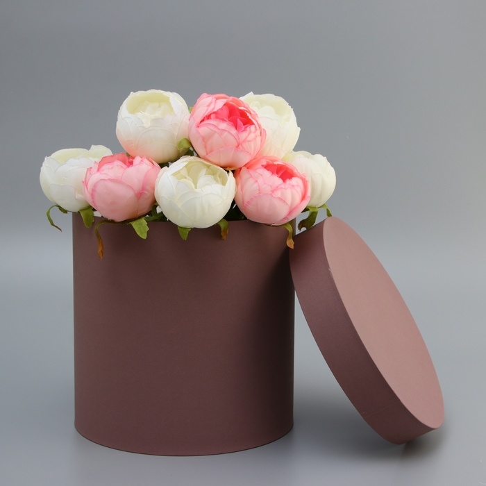 Коробка подарочная круглая "Шоколадный"23*23*23см