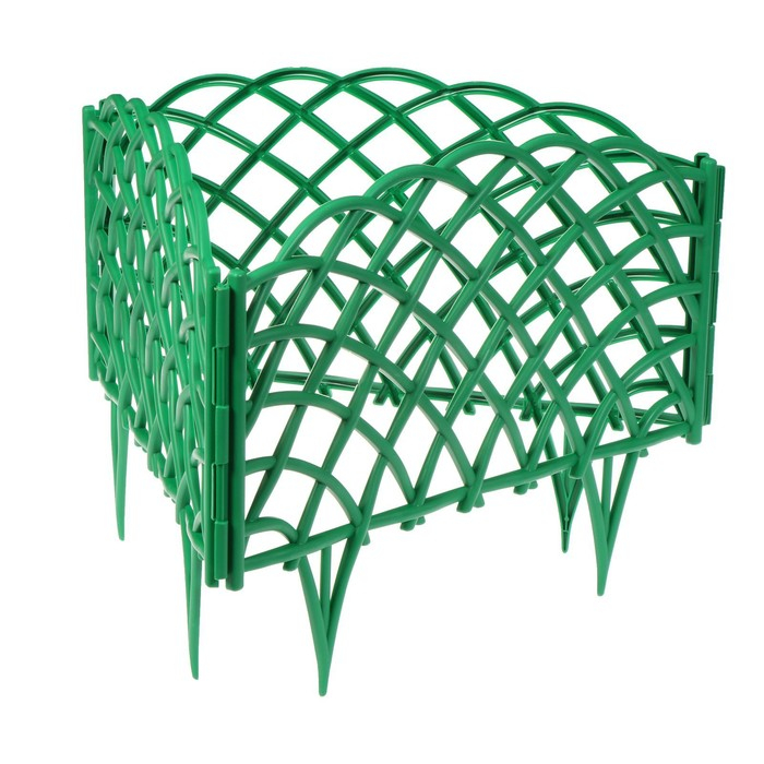 Ограждение декоративное, 34 &times; 270 см, 6 секций, пластик, зелёное, &laquo;Диадема&raquo;