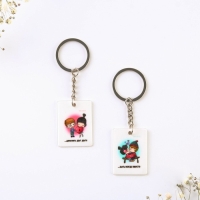 Брелок для ключей парный &laquo;Наша любовь это...&raquo;, акриловый, 13,3 х 8