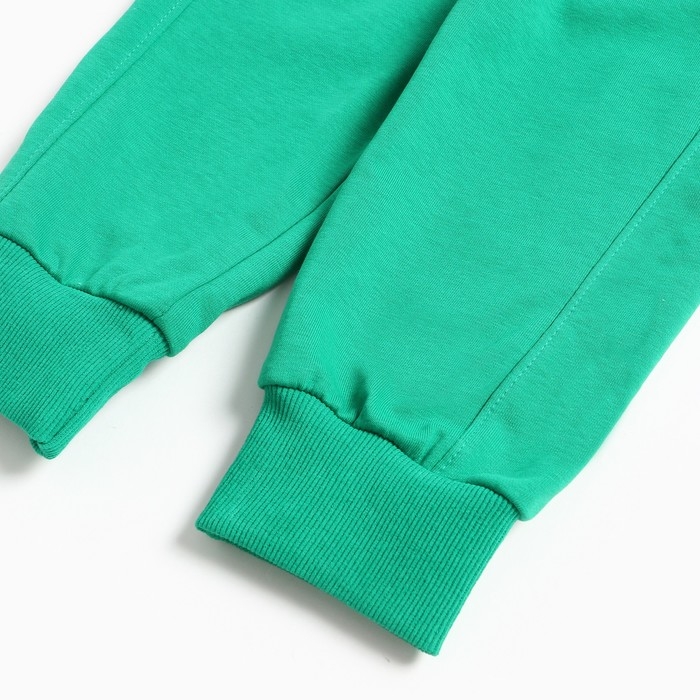Брюки спортивные для мальчиков, цвет зеленый, рост 86-92 см