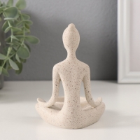 Подсвечник полистоун на 1 свечу "Девушка. Поза лотоса" белый в крапинку 8,3х8,5х11,7 см