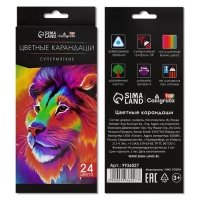 Карандаши 24 цветов TOP Calligrata, в картонной коробке, диаметр грифеля - 3мм, 5B Карандаши 24 цветов TOP Calligrata, в картонной коробке, диаметр грифеля - 3мм, 5B