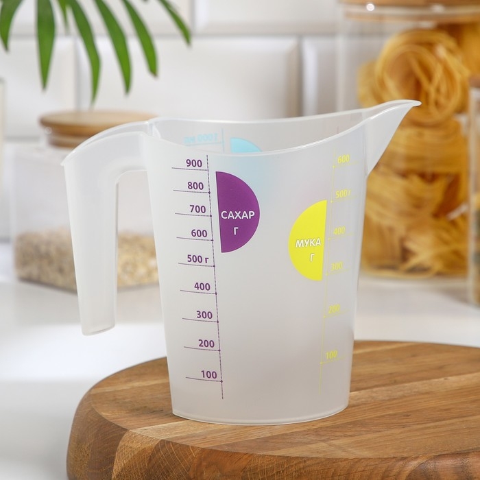 Кувшин мерный, 1 л, цвет прозрачный Кувшин мерный, 1 л, цвет прозрачный
