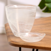 Горшок цветочный с поддоном №2 "Алеб" белый, 0,85 л