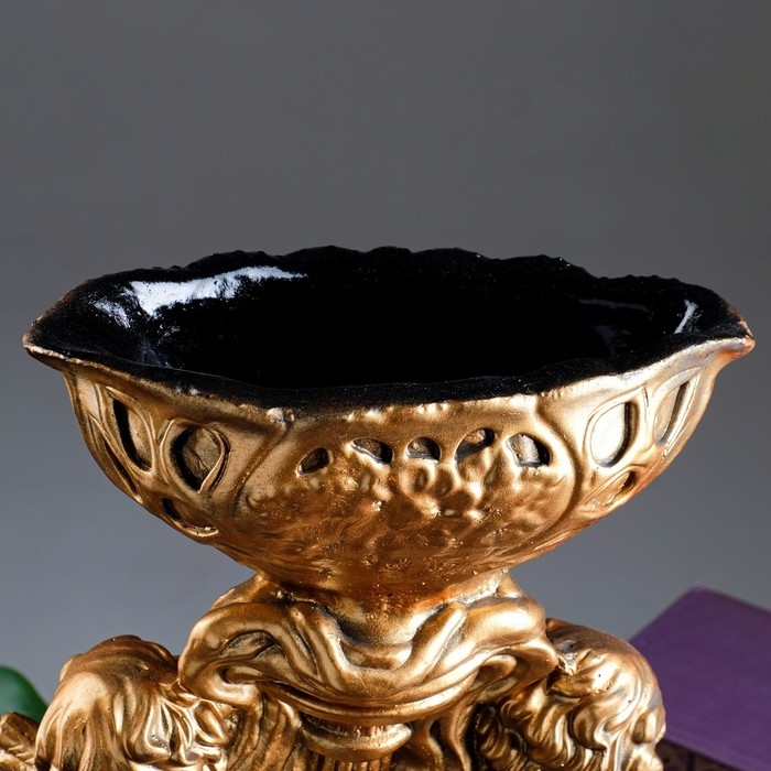 Подставка Подставка "Два ангела с ладьей" бронза, 20×28×52 см